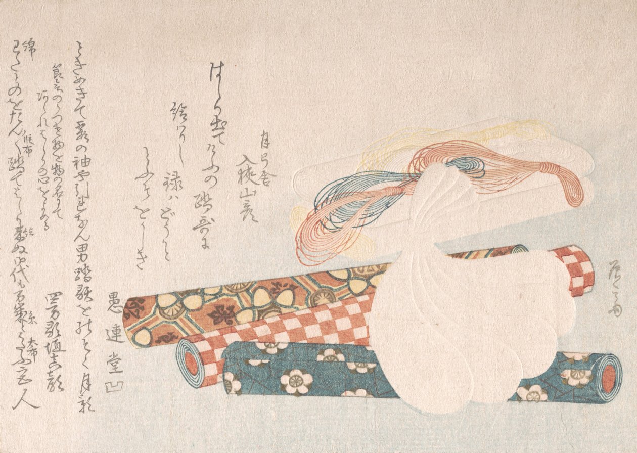 Rotoli di stoffa, cotone e filato, XIX secolo da Shinsai