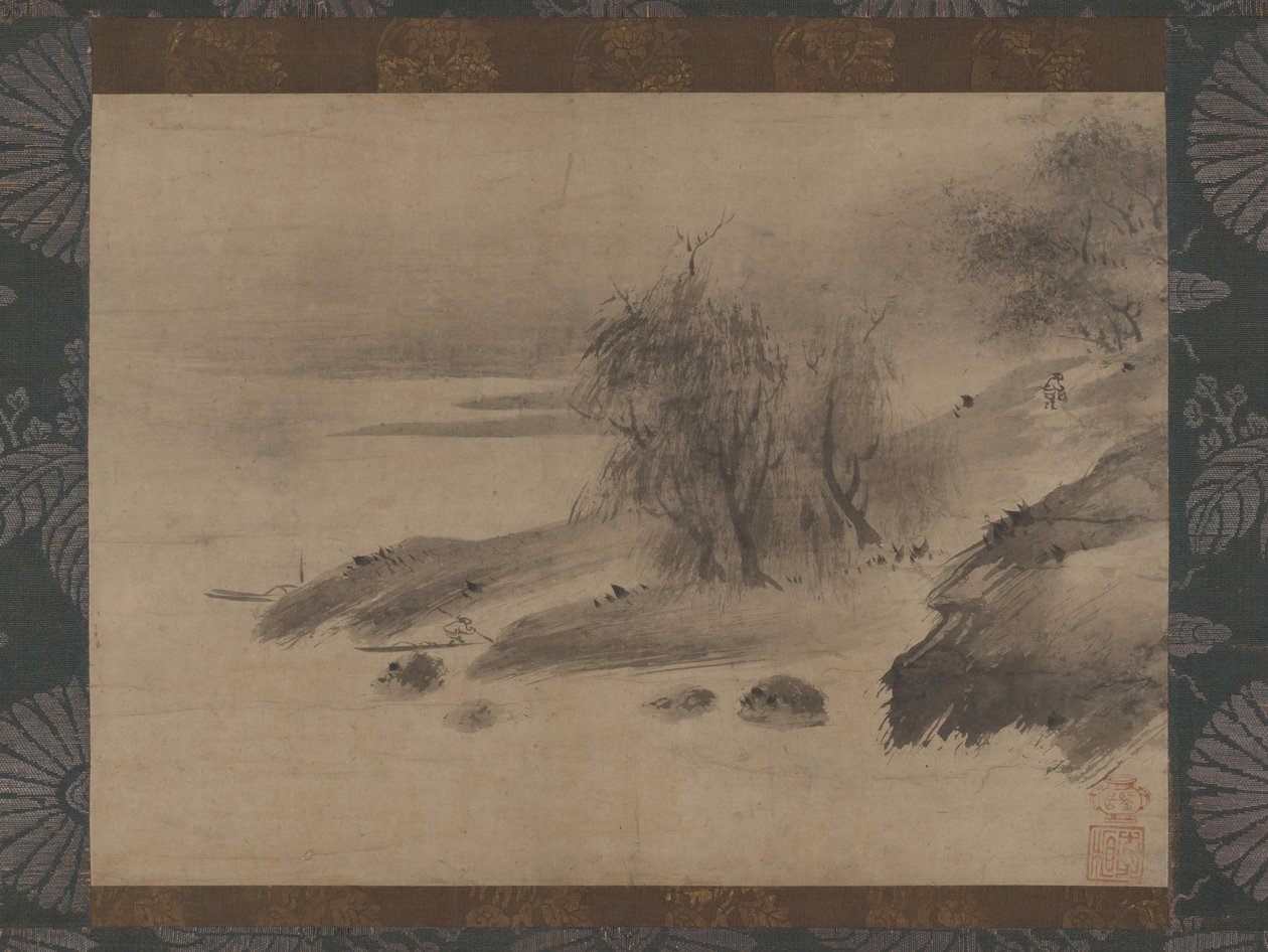 Paesaggio a inchiostro Suiboku sansui zu, XV-inizio XVI secolo da Shinso Soami