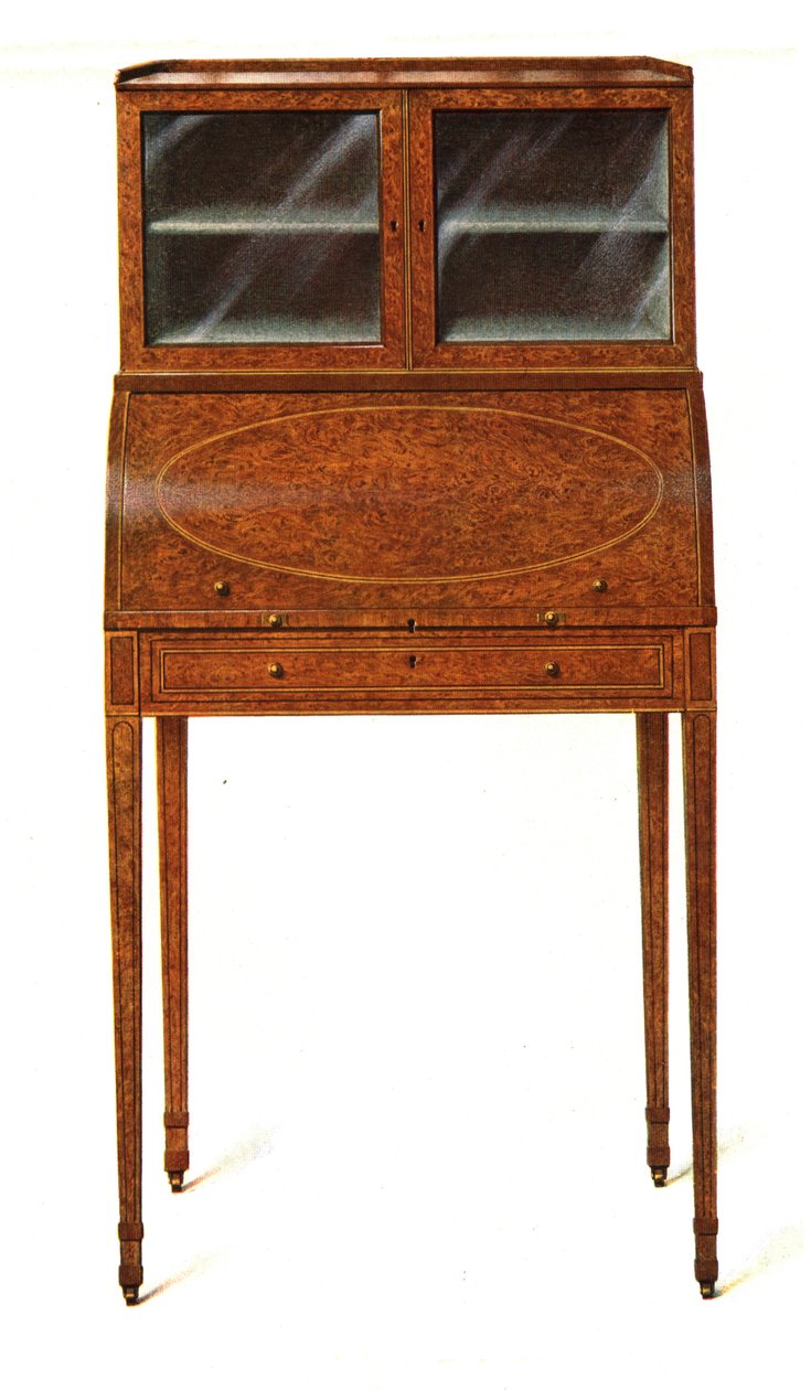 Cabinet di scrittura in legno di Amboyna, 1908 da Shirley Charles Llewellyn Slocombe