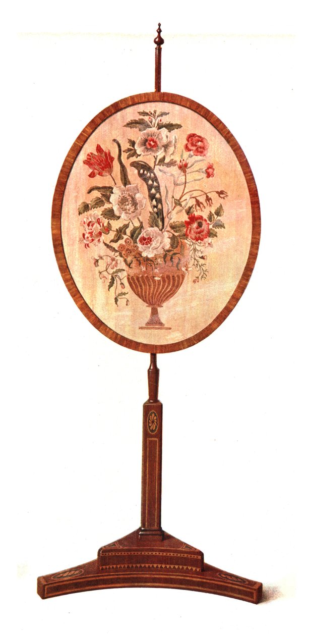 Schermo a palo in mogano intarsiato, 1908 da Shirley Charles Llewellyn Slocombe