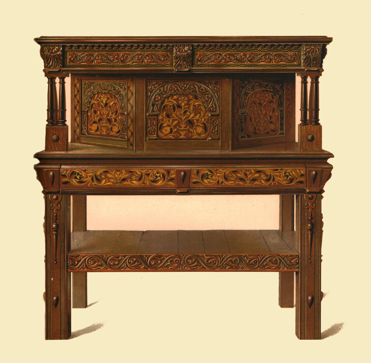 Buffet in rovere, 1904 da Shirley Charles Llewellyn Slocombe