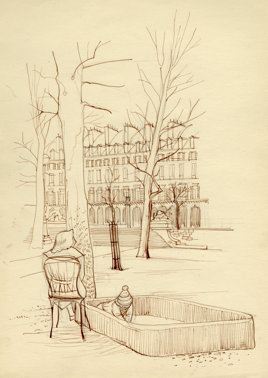Bambino che gioca nella sabbiera, Parigi, Francia, c. 1951 da Shirley Markham