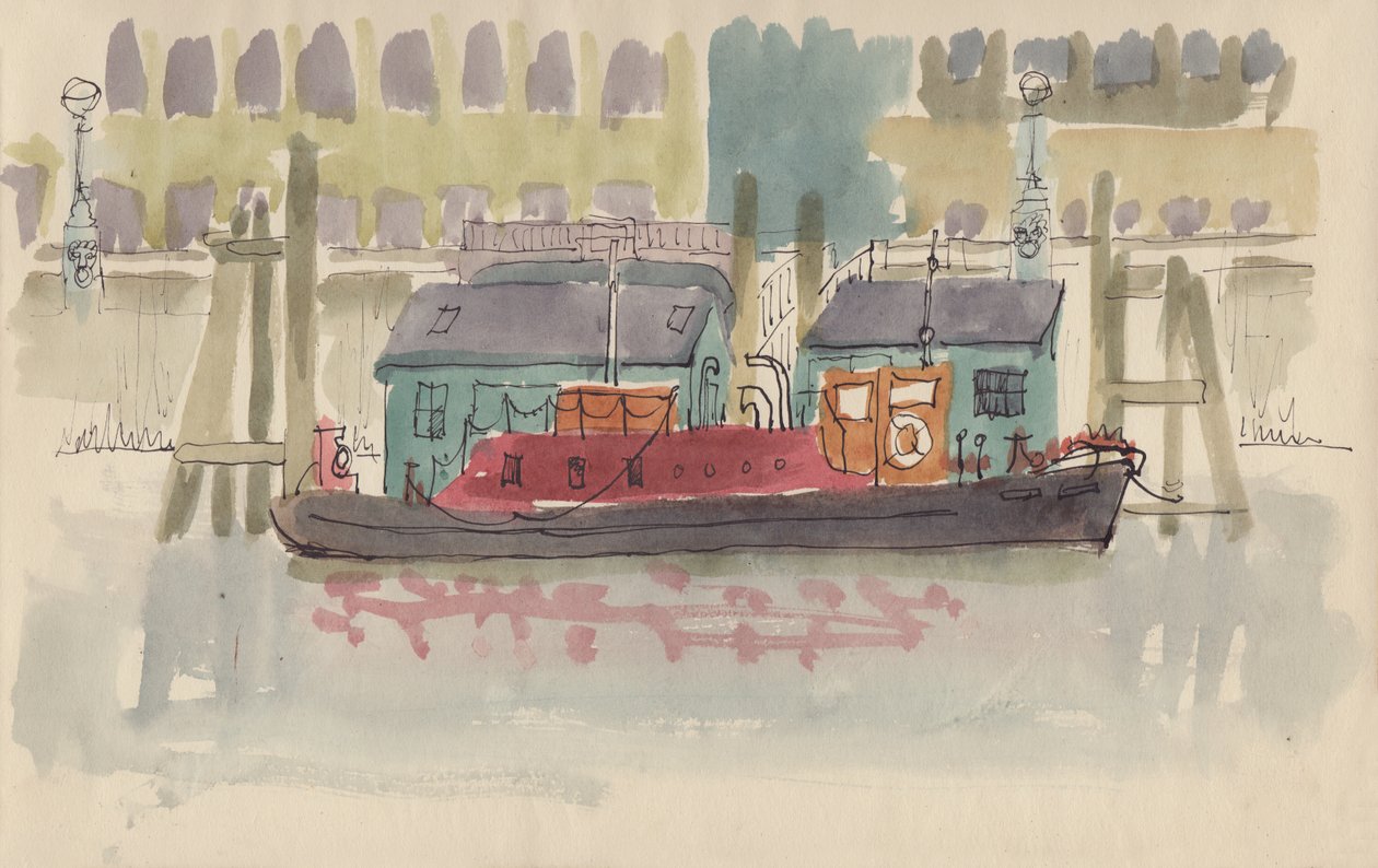 Molo galleggiante sul fiume Tamigi a Londra da Shirley Markham