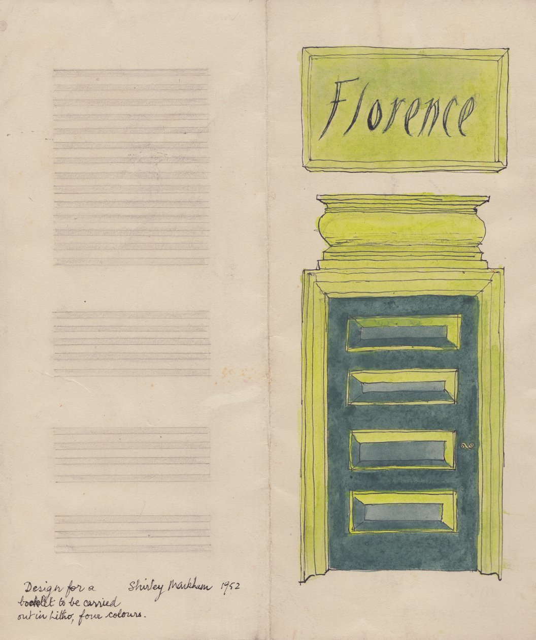 Opuscolo di Firenze, 1952 da Shirley Markham