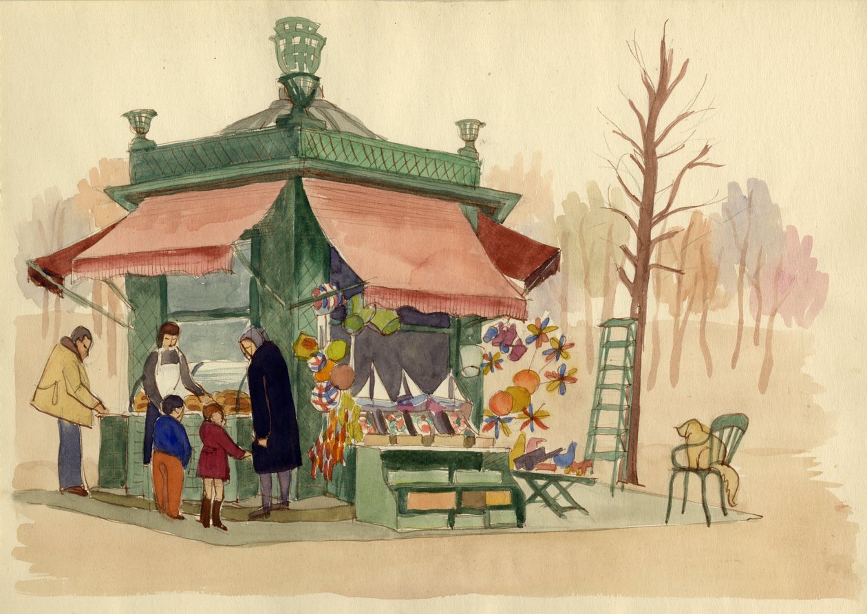 Chiosco che vende giocattoli, Parigi, Francia, c. 1951 da Shirley Markham