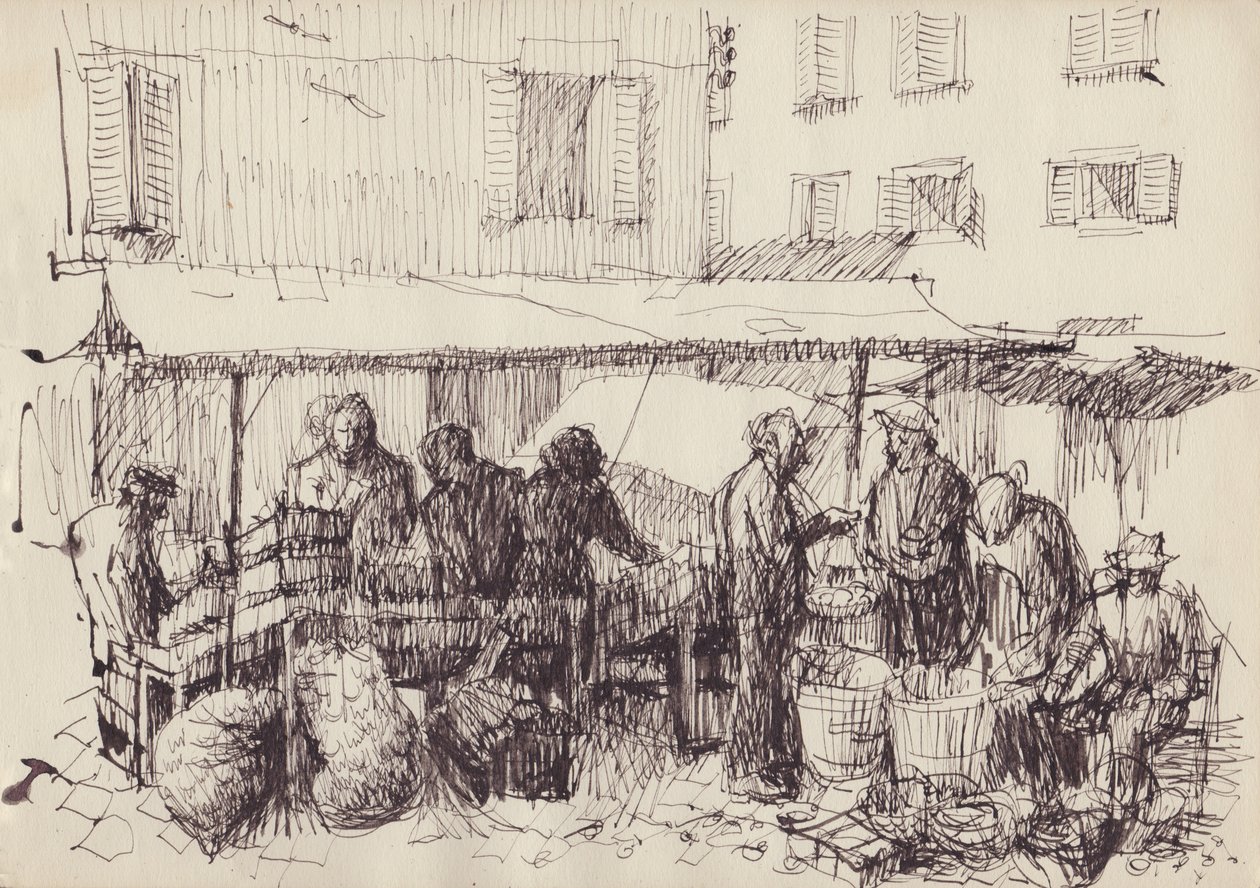 Scena di mercato, Italia, c1950 da Shirley Markham