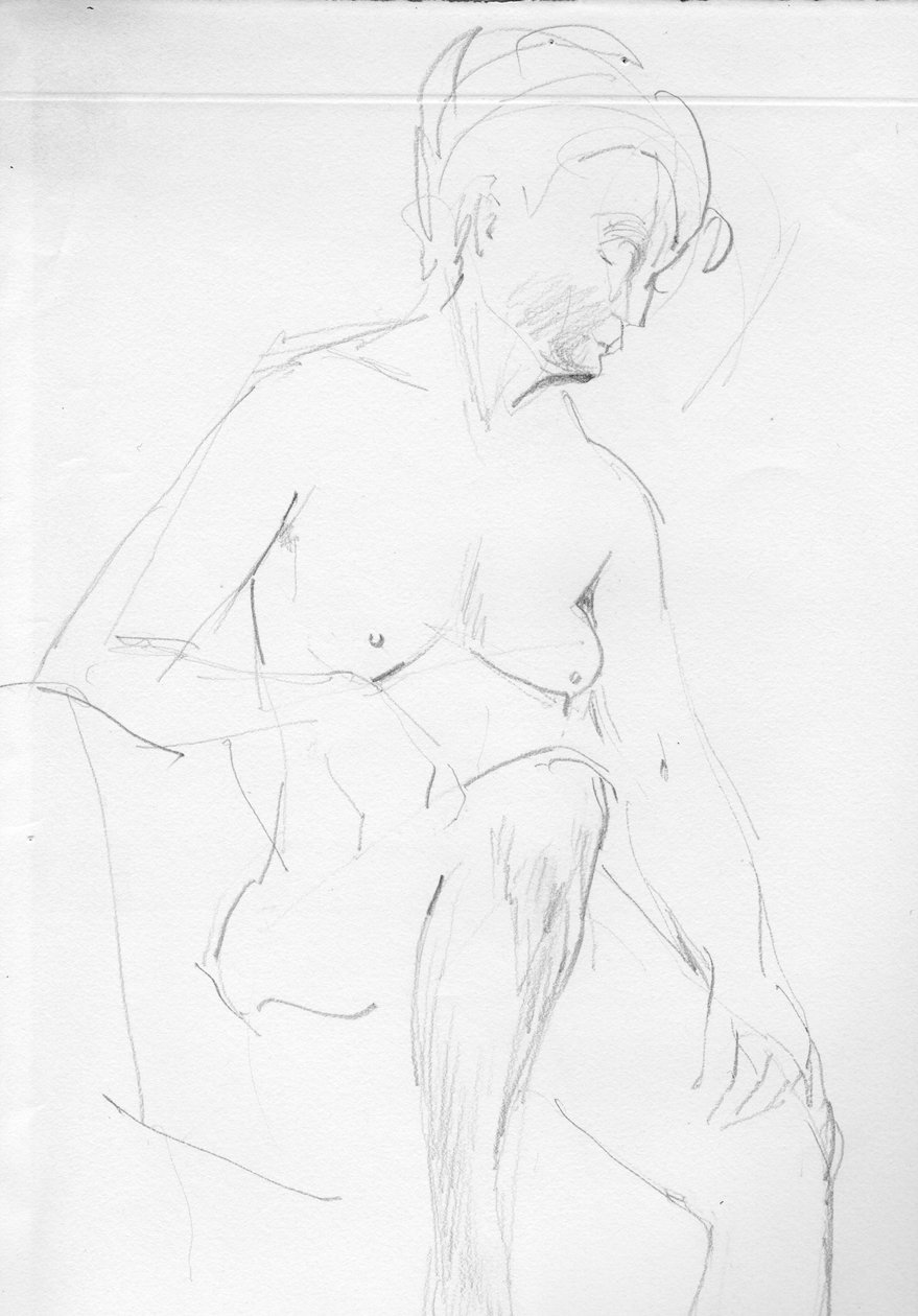 Donna nuda seduta da Shirley Markham