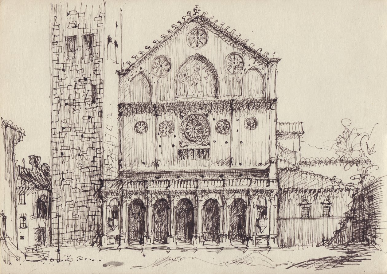 Chiesa romanica, Italia, c1950 da Shirley Markham