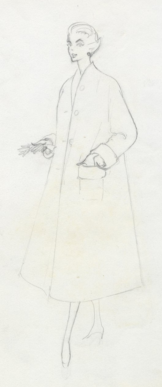 Donna in cappotto spolverino da Shirley Markham