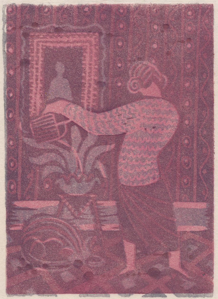 Donna che annaffia le piante da Shirley Markham