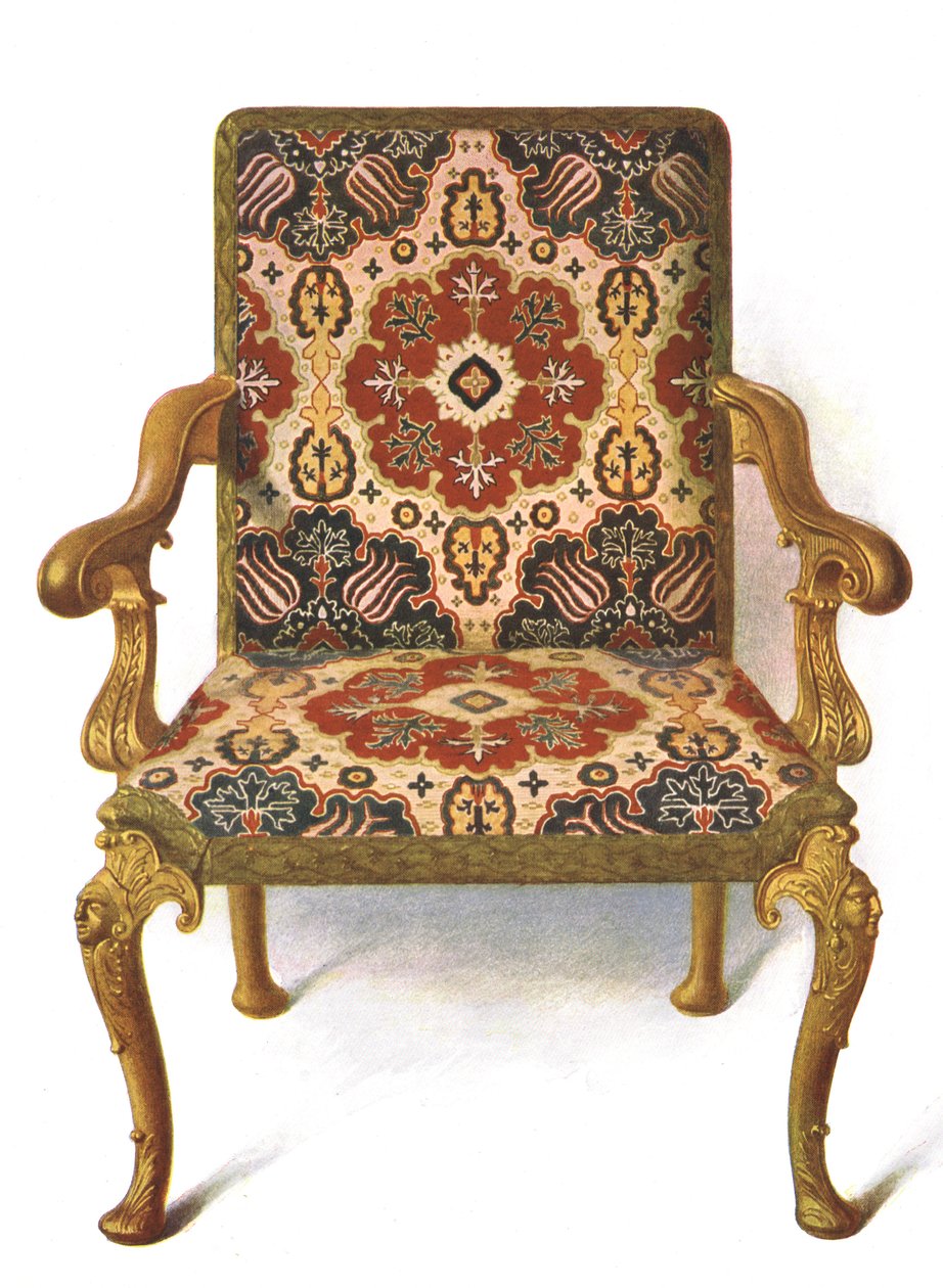 Sedia dorata coperta di ricamo, 1906 da Shirley Charles Llewellyn Slocombe