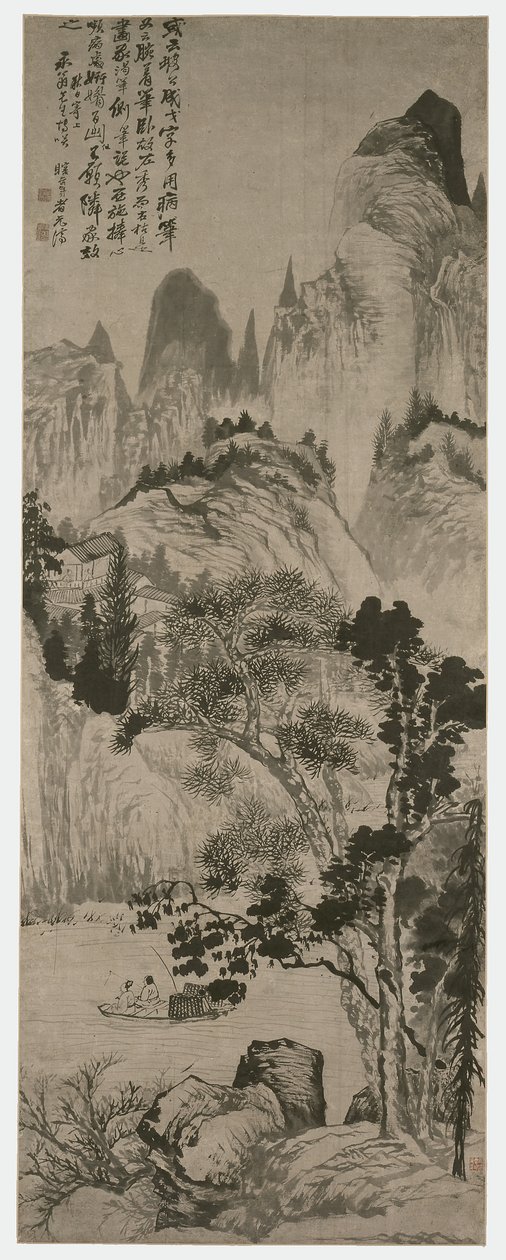 Paesaggio per Yongweng, dinastia Qing, 1687-90 circa (inchiostro su carta) da Shitao Daoji