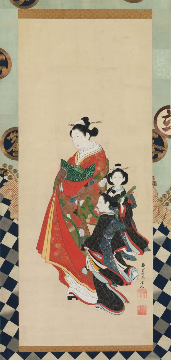 Cortigiana e attendenti, fine XVIII secolo da Shunsho