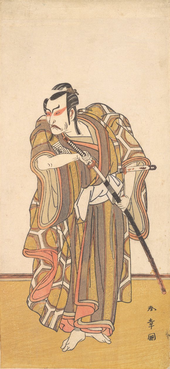 Ichikawa Danzo III come un samurai che estrae una spada, ca. 1772 da Shunsho
