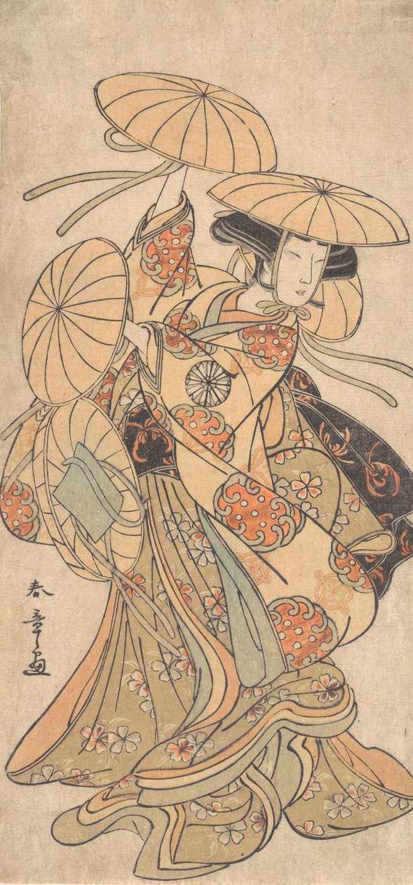 Attore kabuki Nakamura Tomijuro I in un ruolo di danza femminile, ca. 1777 da Shunsho