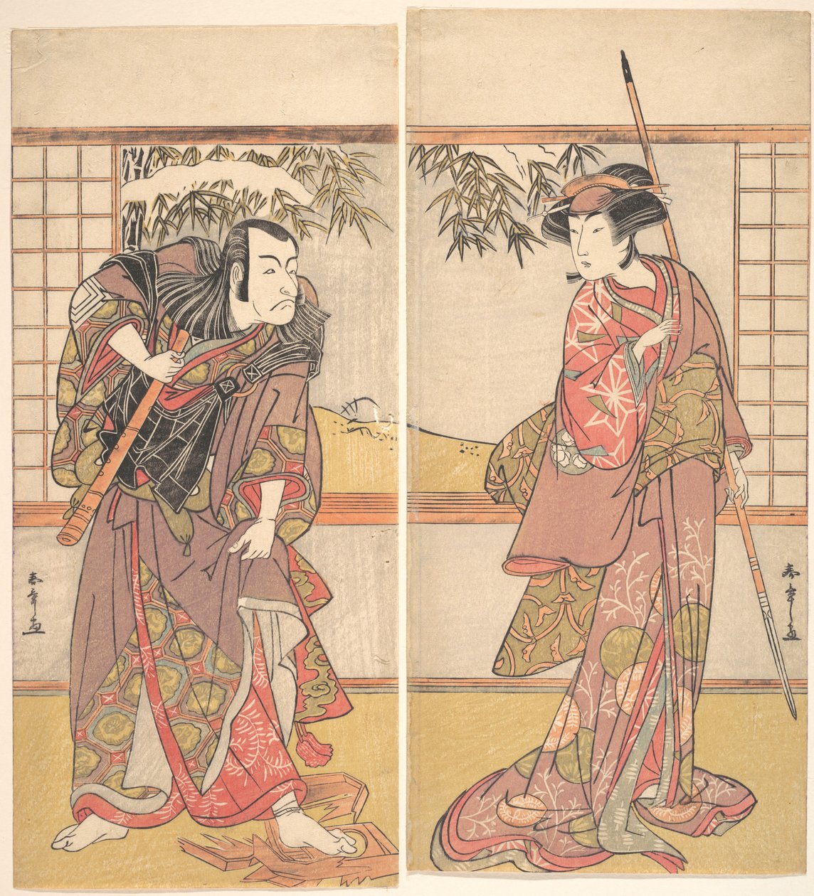 Attori Kabuki Osagawa Tsuneyo II e Ichikawa Danjuro V da Shunsho