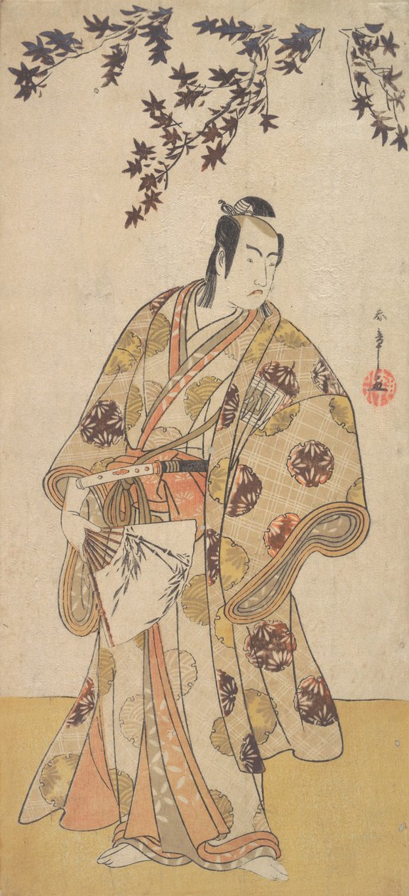 Il terzo Ichikawa Yaozo come un daimyo sotto un albero di acero da Shunsho