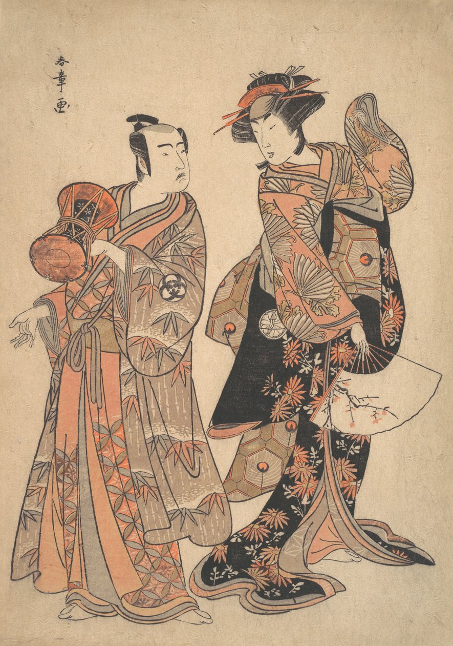 Il terzo Segawa Kikunojo come Ochiyo e Bando Mitsugoro come Hanbei, 5° mese, 1781 da Shunsho