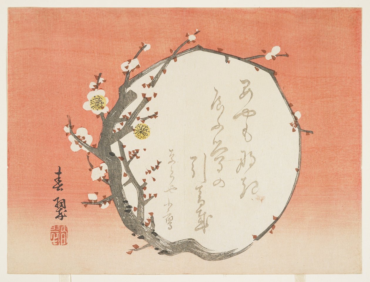 Ramo circolare di un pruno in fiore, c.1854-59 da Shunsui