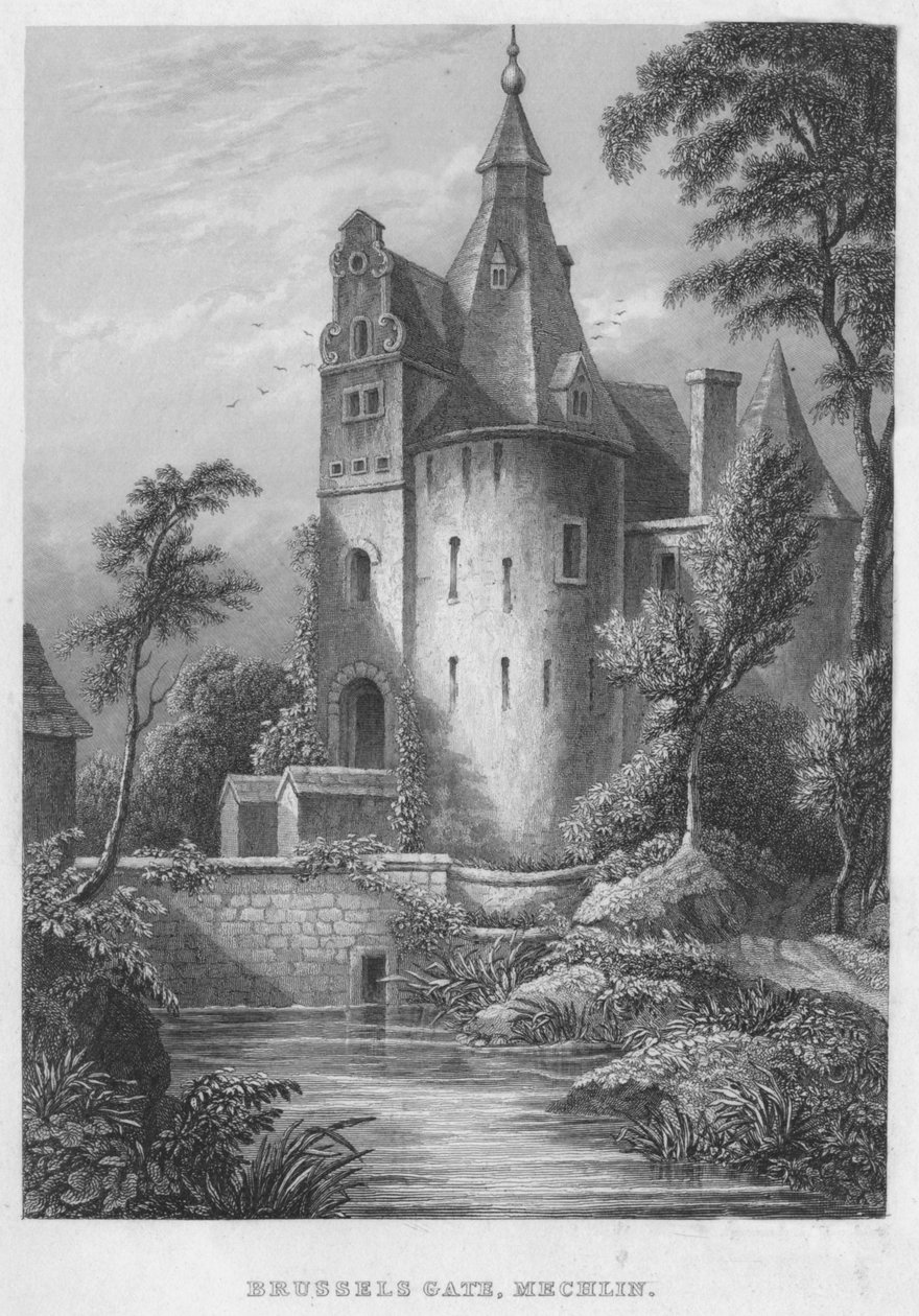 Porta di Bruxelles, Mechlen, 1850 da Shury and Son