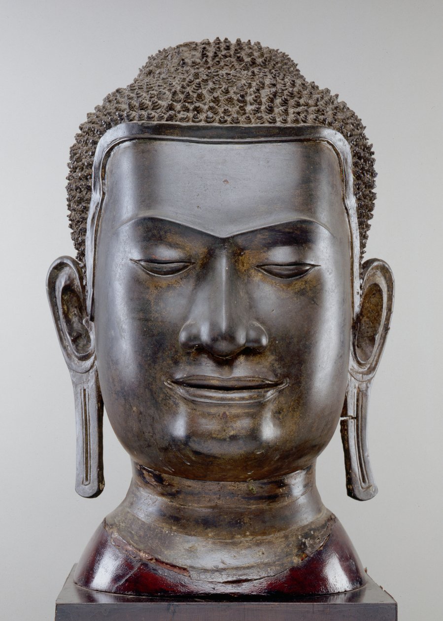 Testa di Buddha, cultura di Ayutthaya, stile U Thong da Siamese School