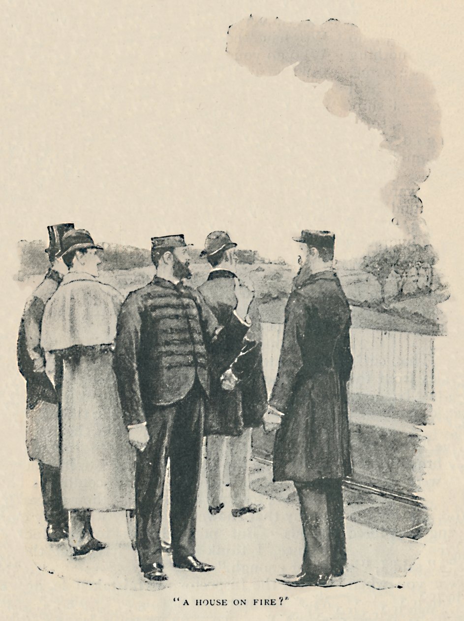 Una casa in fiamme, 1892 da Sidney Paget