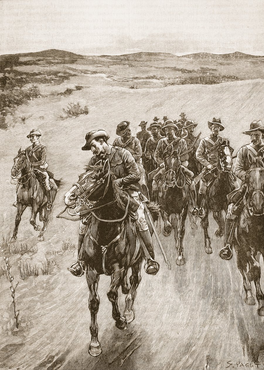 Sulle tracce di Lobengula, 1893, illustrazione da 