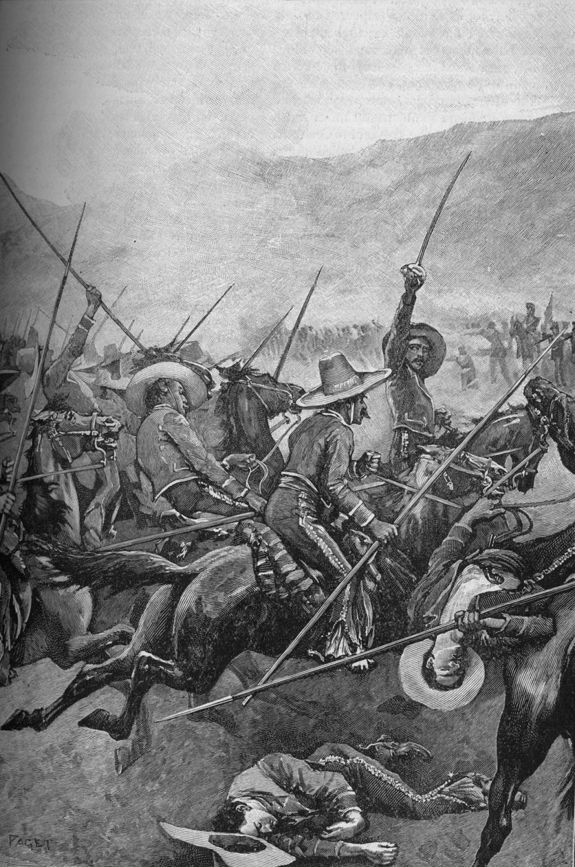 I lancieri messicani caricano i soldati dell