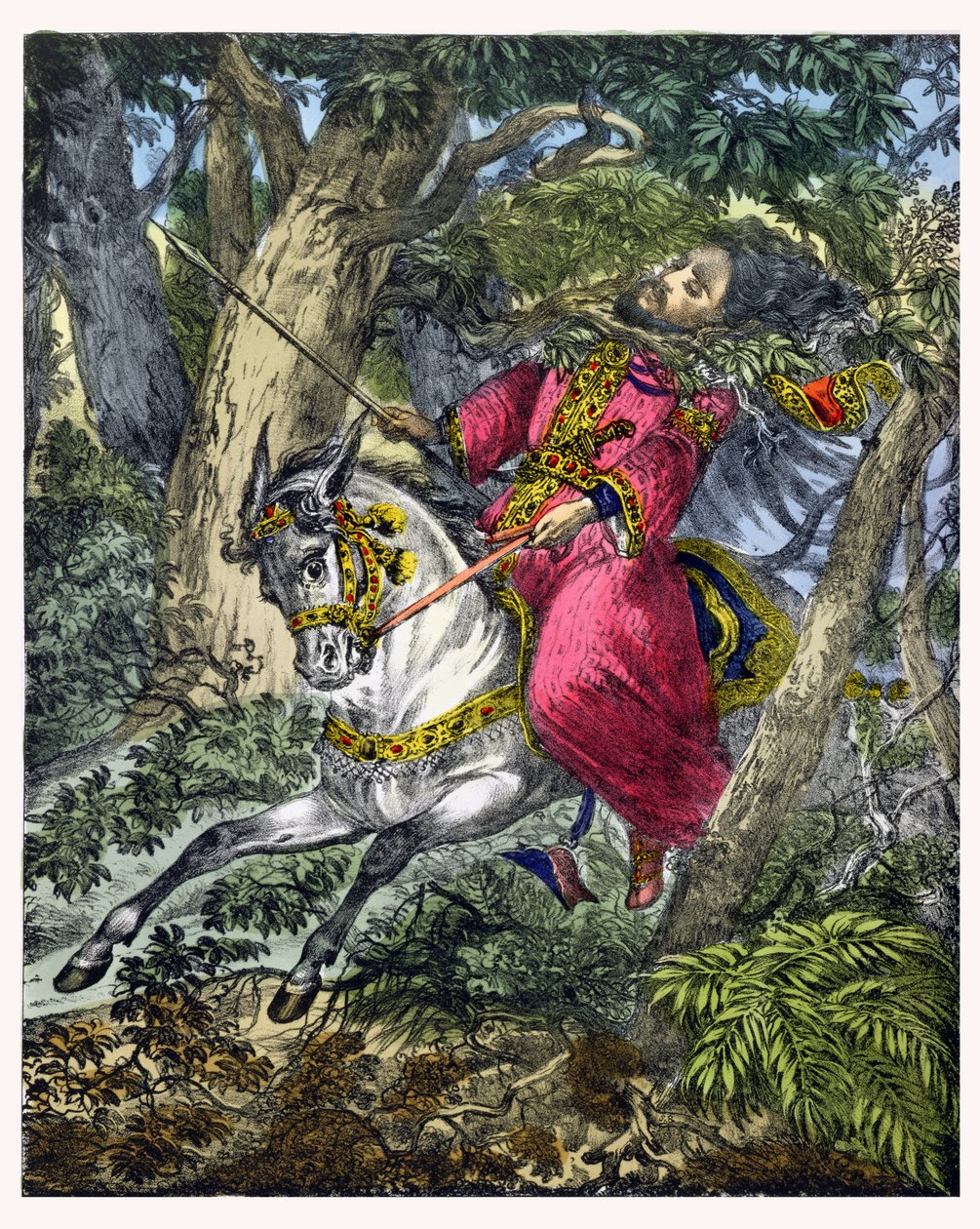 La Morte di Assalonne, da una bibbia stampata da Edward Gover, 1870 da Siegfried Detler Bendixen