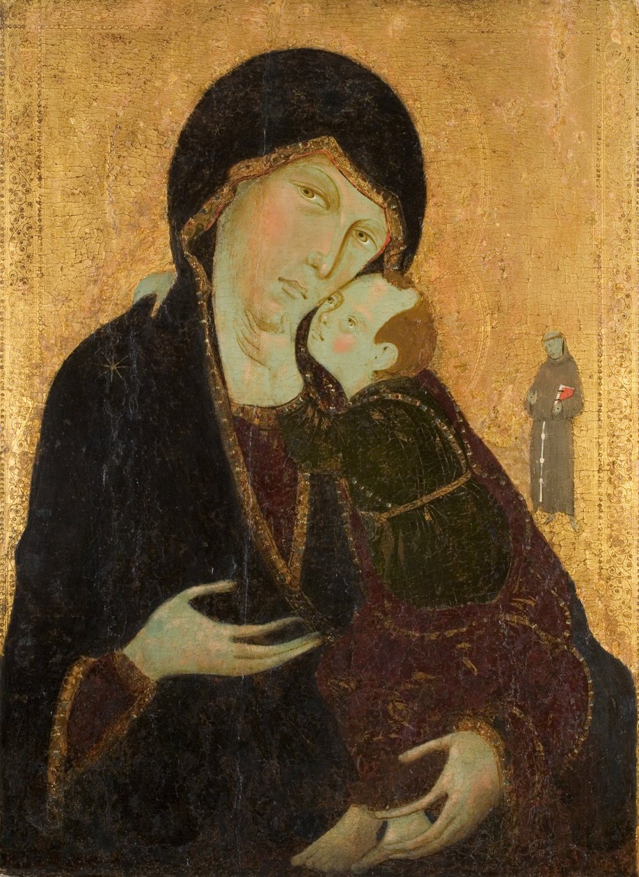 Madonna e Bambino con San Francesco, c.1285 da Sienese School