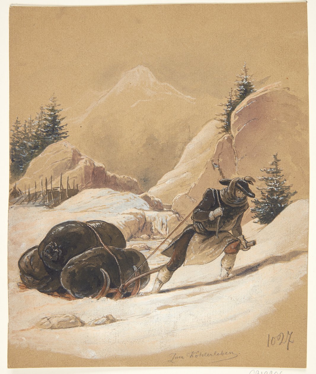 Uomo con slitta da Sigmund Ferdinand Ritter von Perger