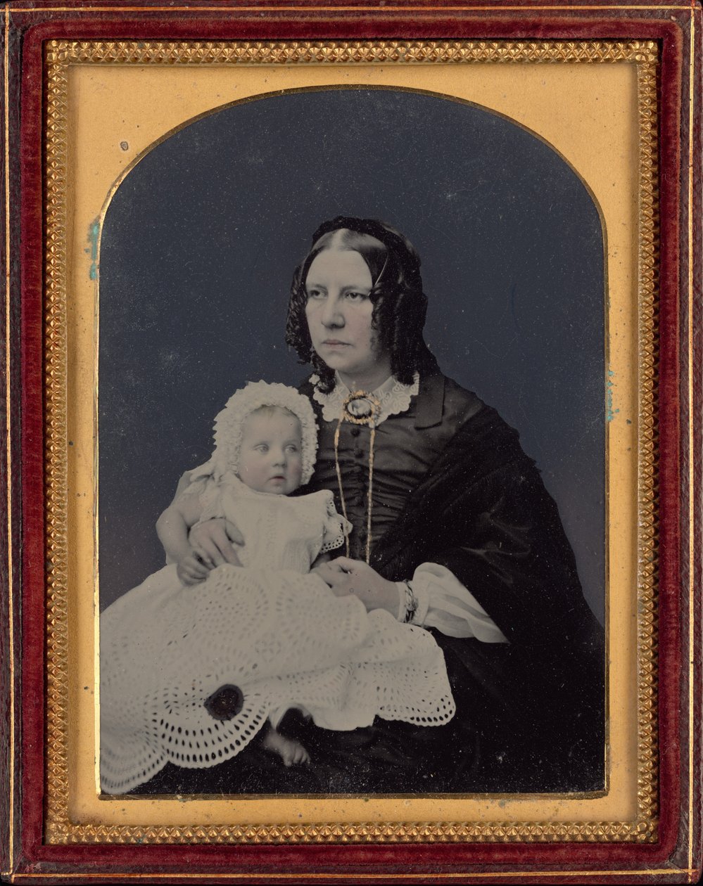 Ritratto di donna e bambino, c. 1855 (foto) da Silas Eastham