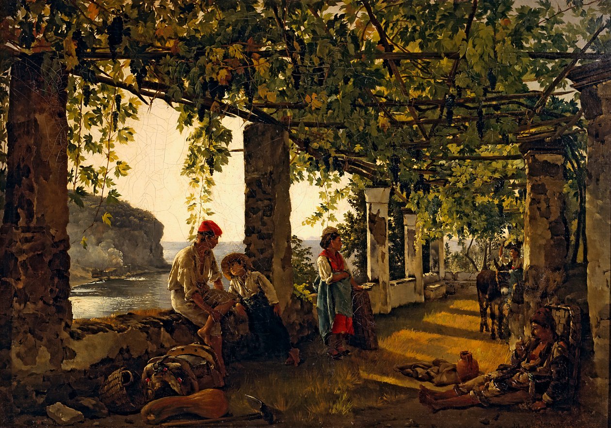 Una veranda ricoperta di viti da Silvestr Fedosievich Shchedrin