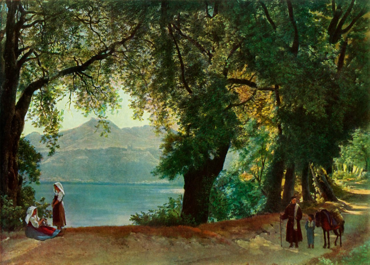 Lago di Nemi vicino a Roma, 1820s, 1965 da Sil