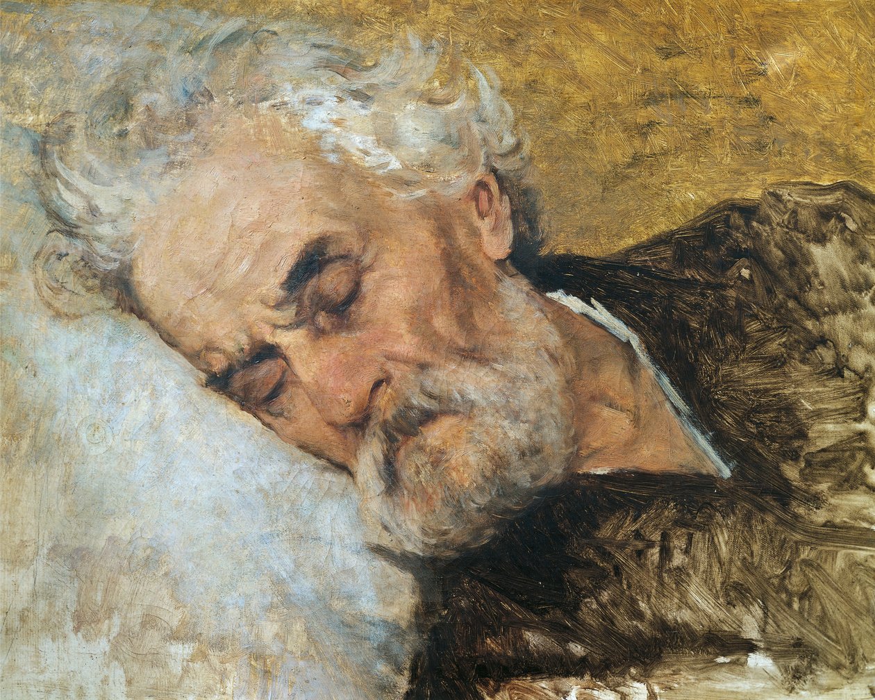 Giuseppe Mazzini morente da Silvestro Lega
