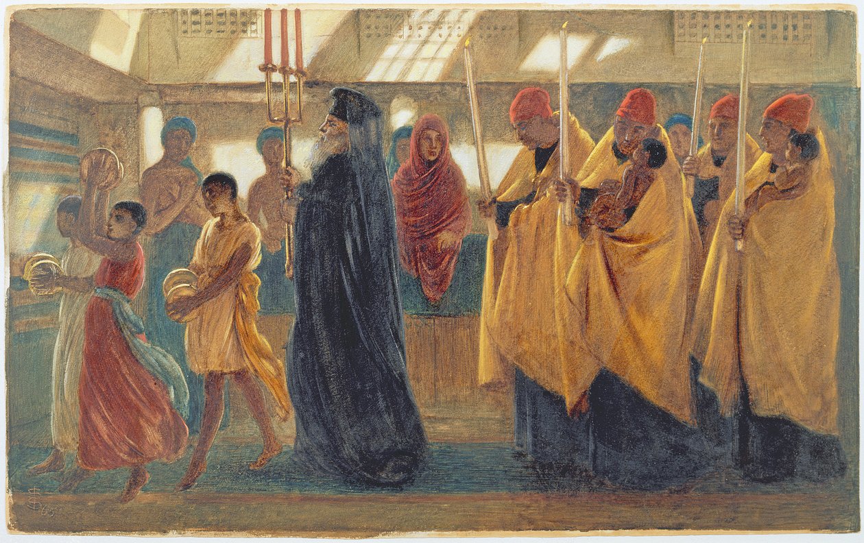 Processione Battesimale Copta, 1865 da Simeon Solomon