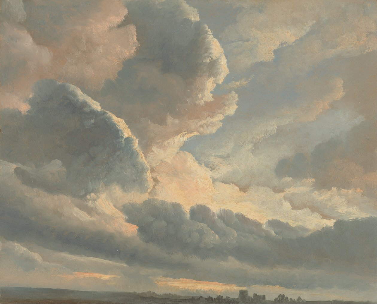Studio di nuvole con un tramonto vicino a Roma da Simon Alexandre Clément Denis