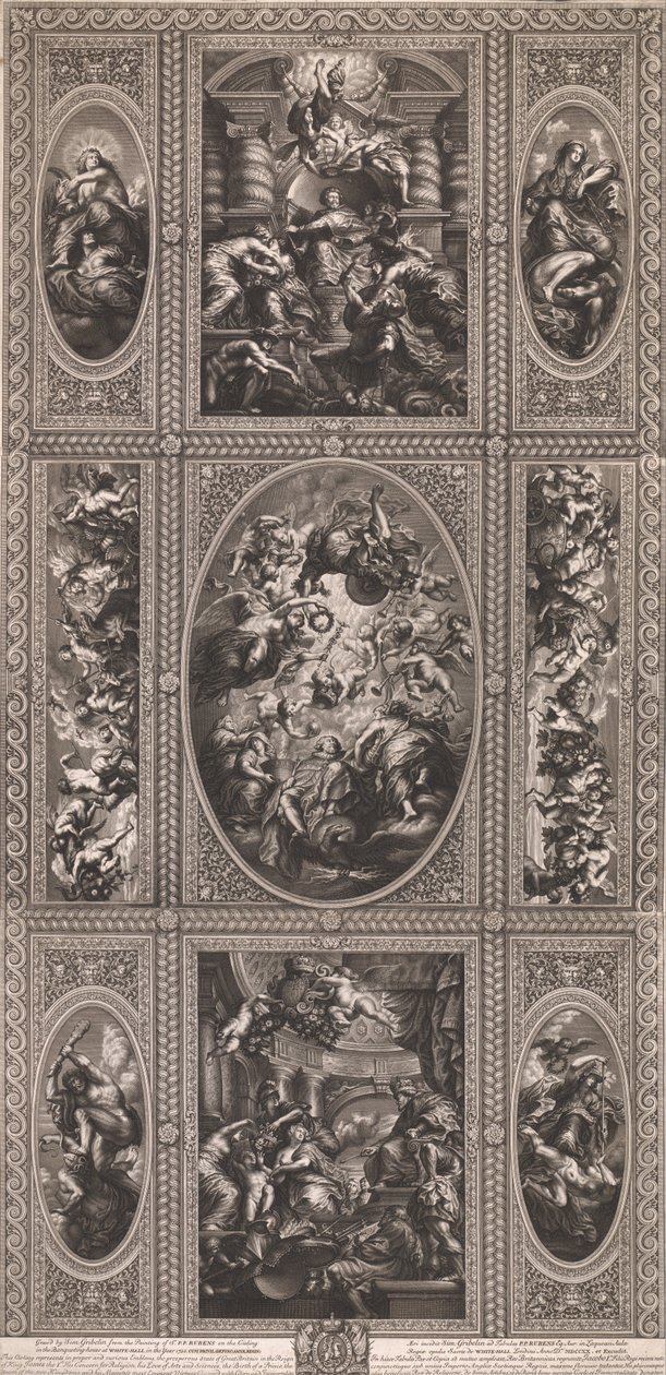 Dal dipinto del soffitto nella Banqueting House a White-Hall nell