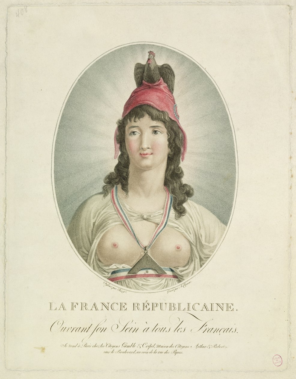 Il repubblicano francese, inciso da A. Clement da Louis Simon Boizot
