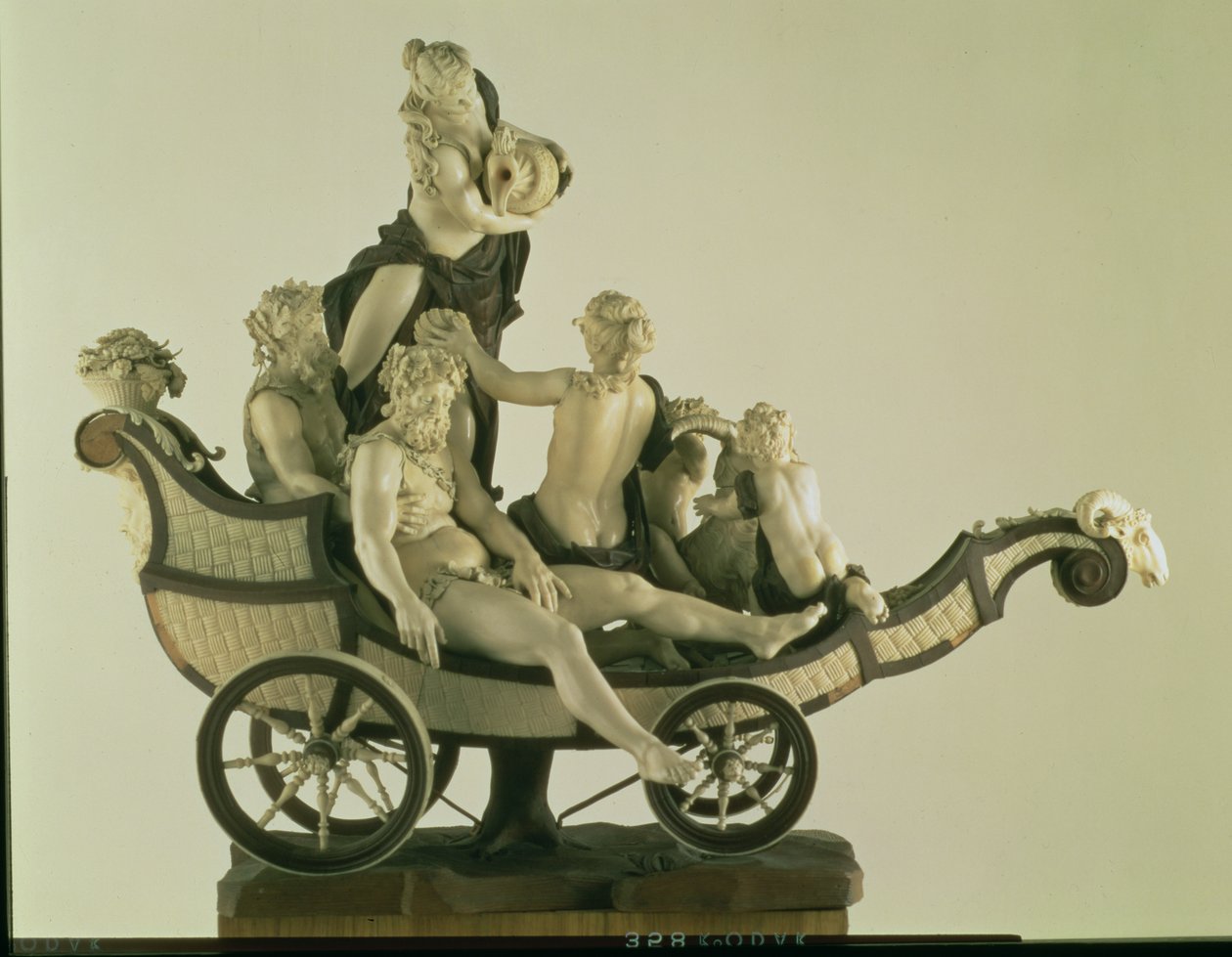 Carro con Sileno, scultura in avorio, Monaco, secondo quarto del XVIII secolo da Simon Troger