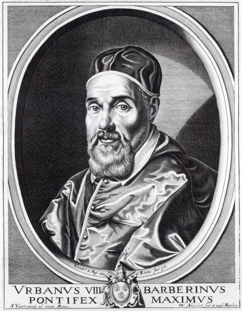 Papa Urbano VIII, inciso da Willem Outgertsz Akersloot da Simon Vouet