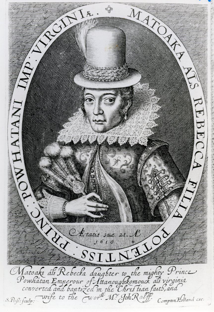 Pocahontas, 1616 da Simon de Passe