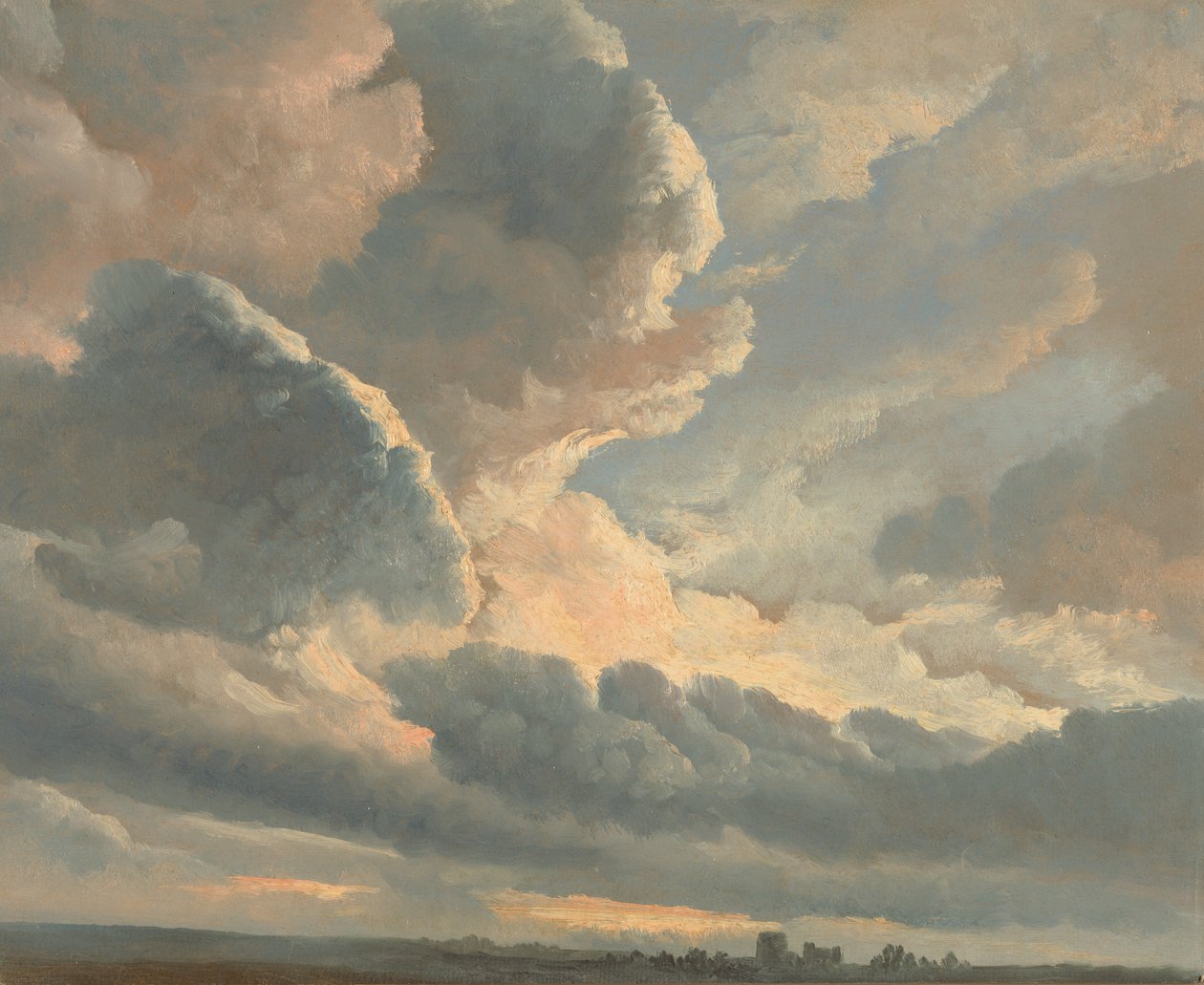 Studio di nuvole con tramonto vicino a Roma da Simon Alexandre Clément Denis