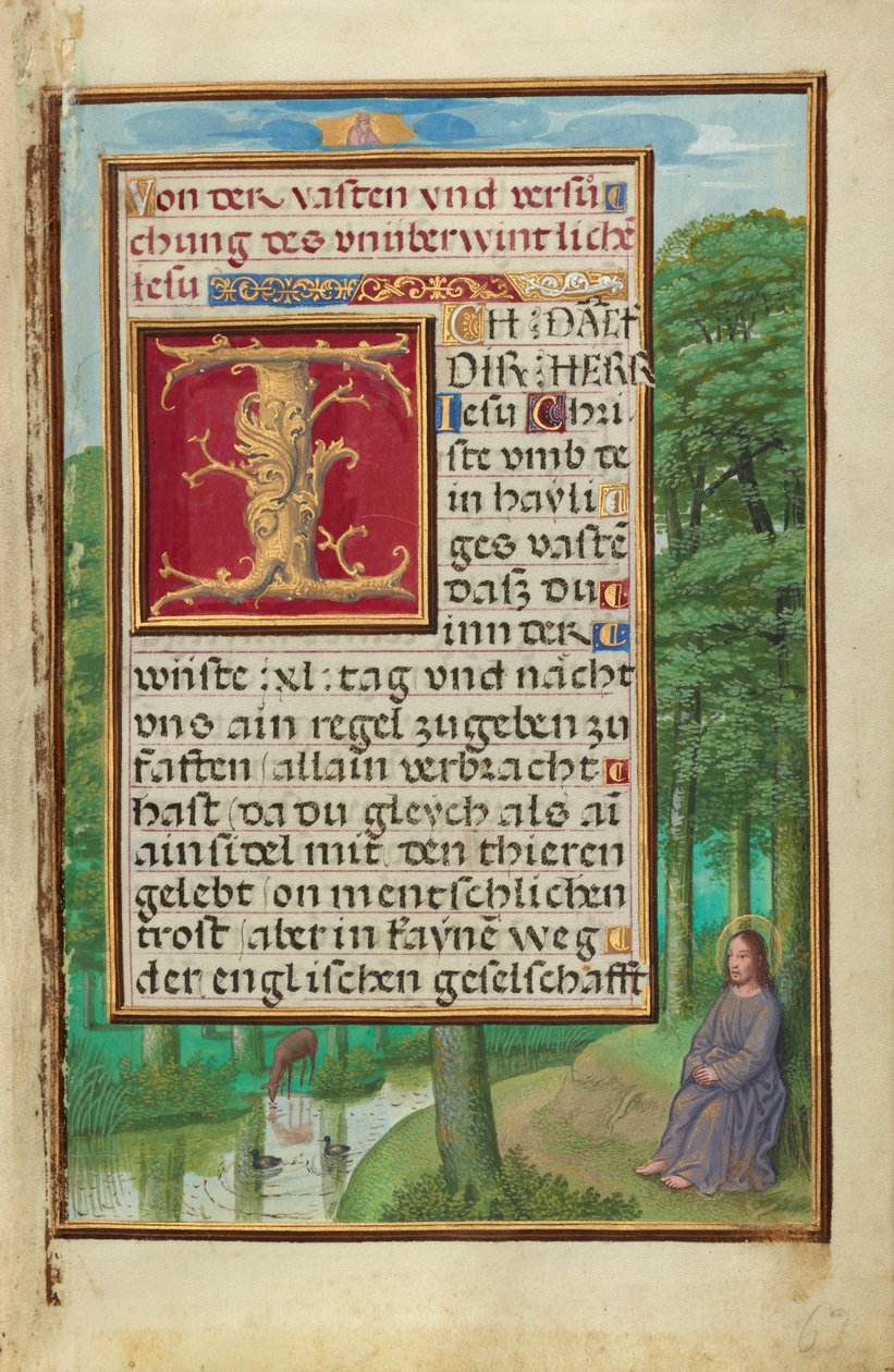 Rand mit Christus in der Wüste da Simon Bening