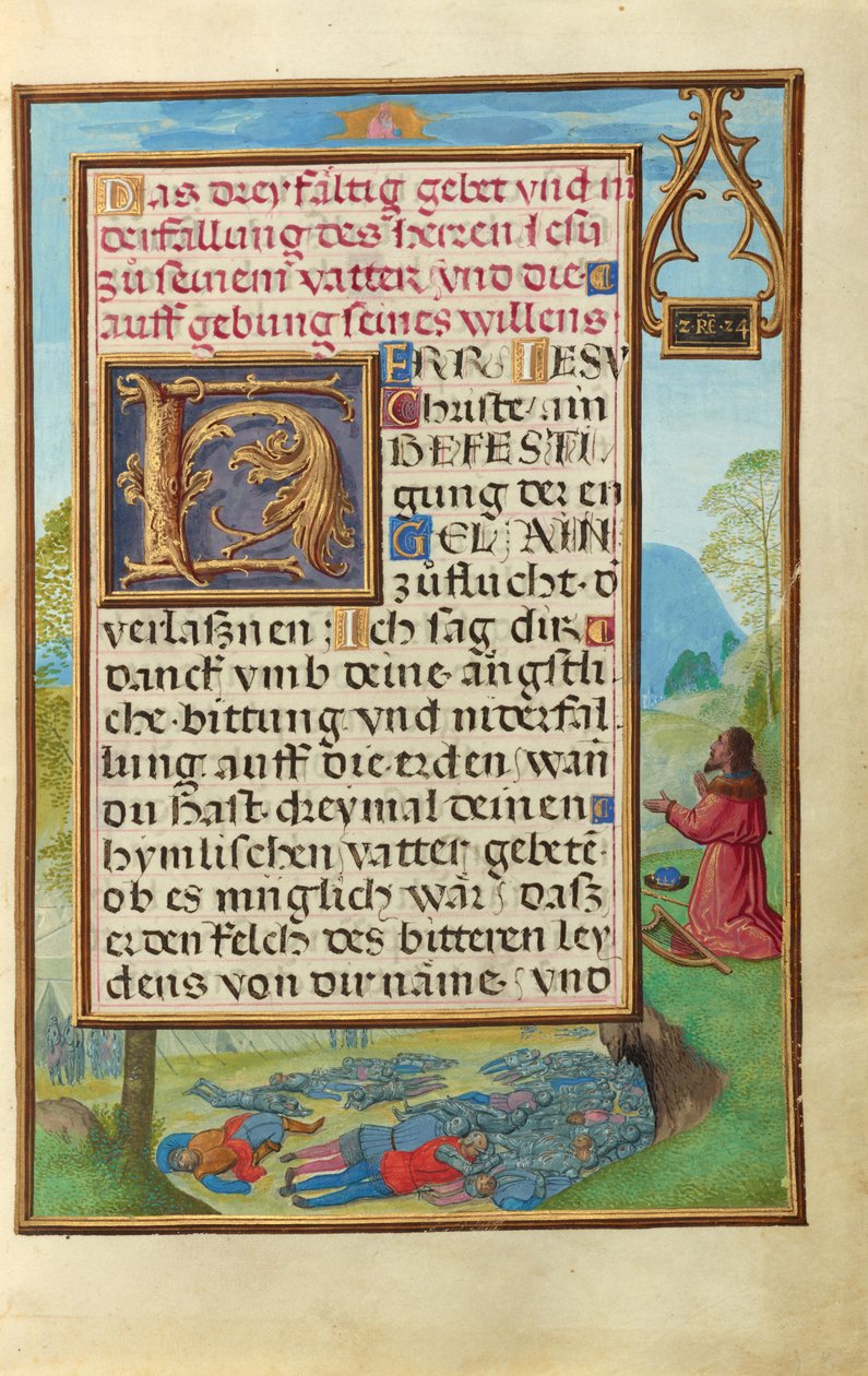 Rand mit David, der Gott anfleht, die Pest zu beenden da Simon Bening