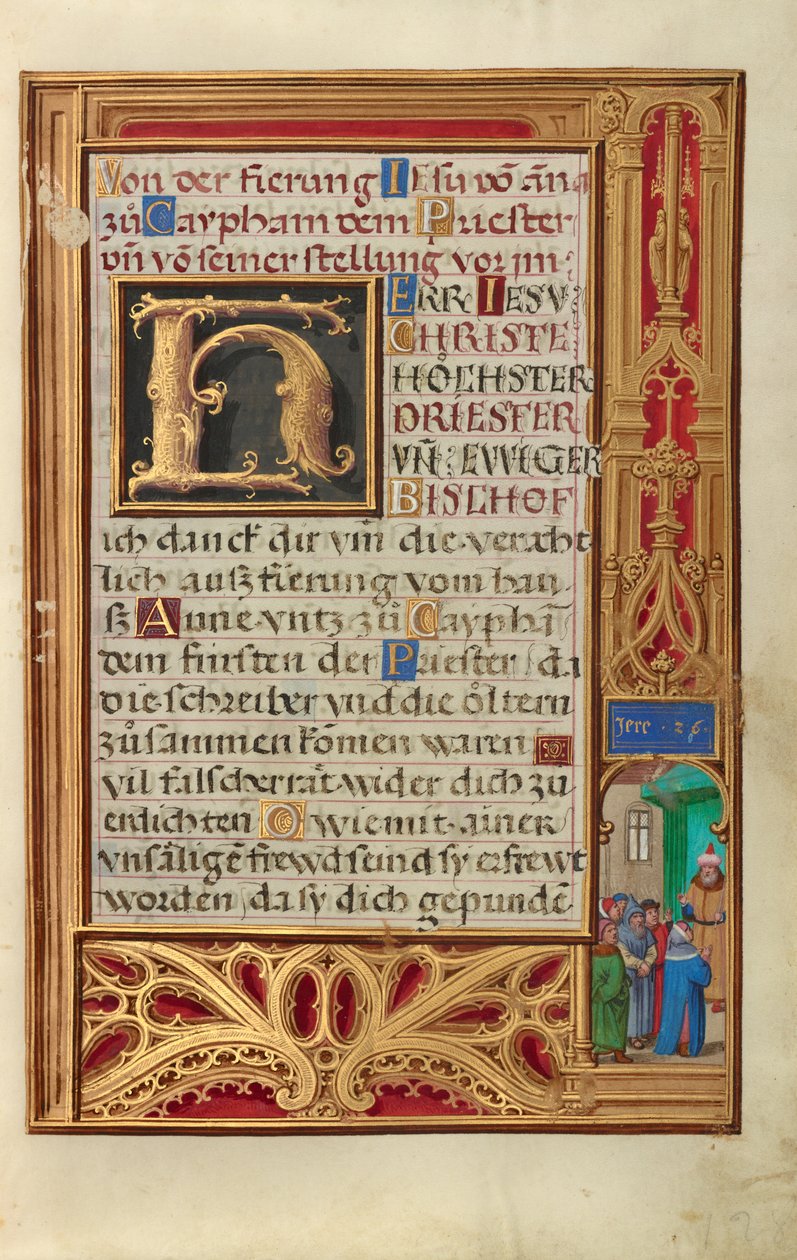 Rand mit Jeremia vor Johoiakim da Simon Bening