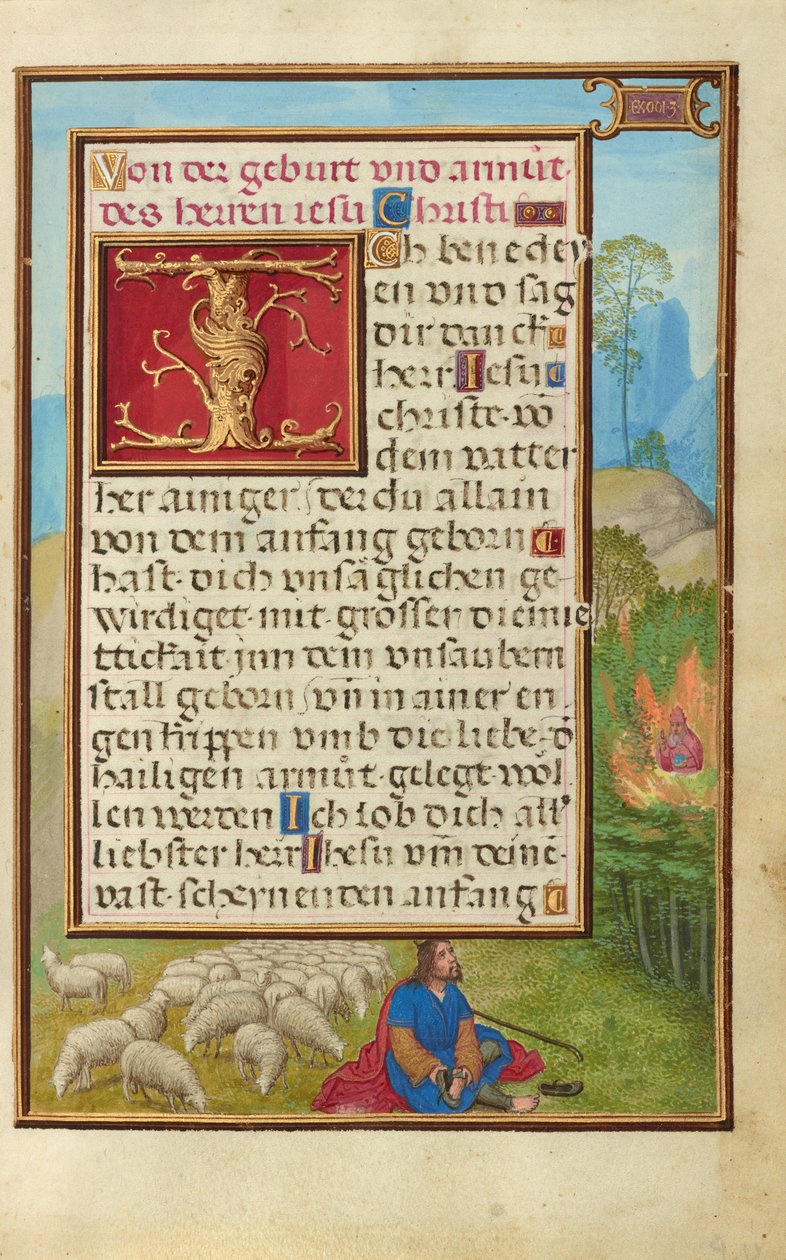 Rand mit Moses und dem brennenden Busch da Simon Bening
