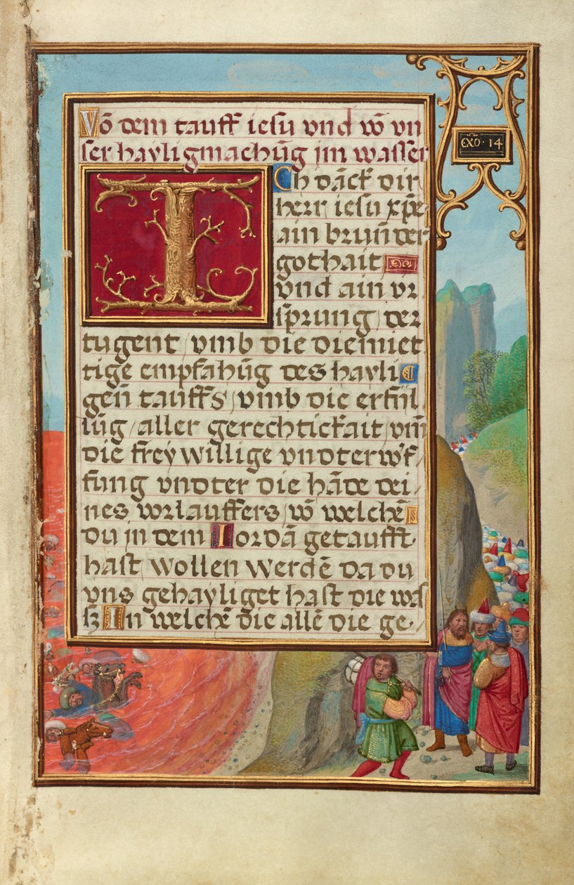 Bordüre mit der Überquerung des Roten Meeres da Simon Bening