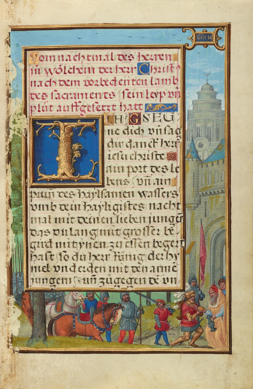 Grenze mit dem Treffen von Abraham und Melchisedek da Simon Bening