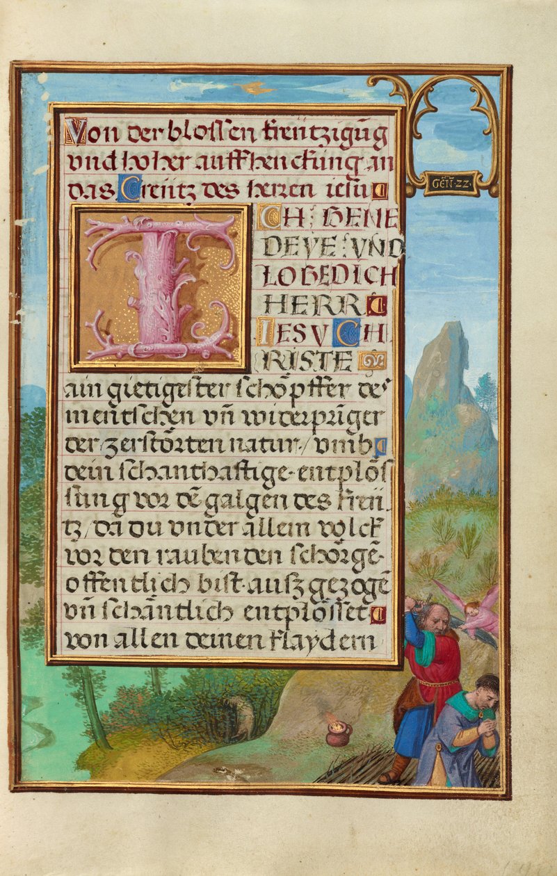 Rand mit dem Opfer Isaaks da Simon Bening